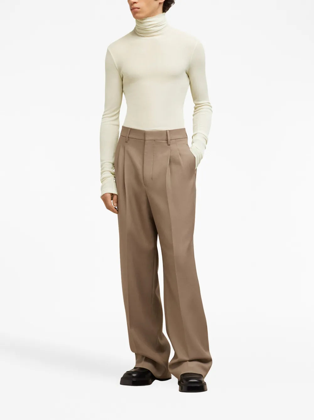 Ribbed Roll-Neck Top
