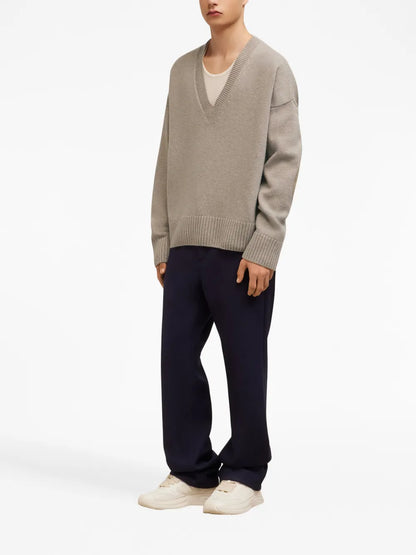 V-Neck Elbow Patches Jumper