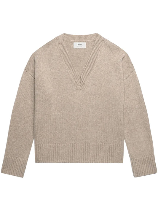 V-Neck Elbow Patches Jumper