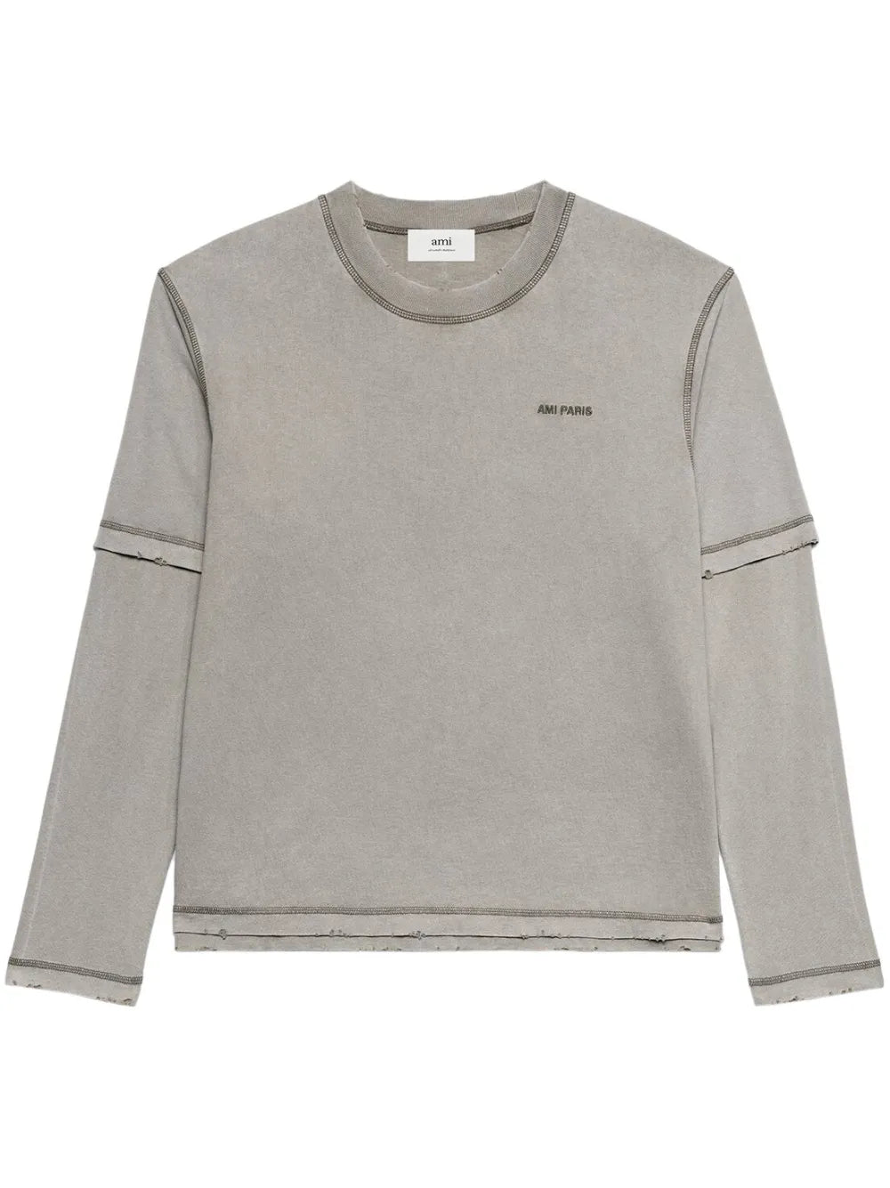 Embroidered-Logo Layered Sweatshirt