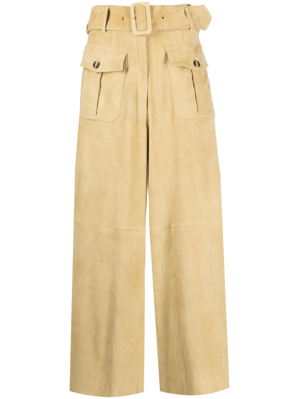 Wide-Leg Suede Trousers