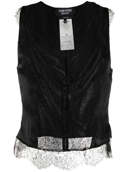 Silk-Satin Lace Camisole Top