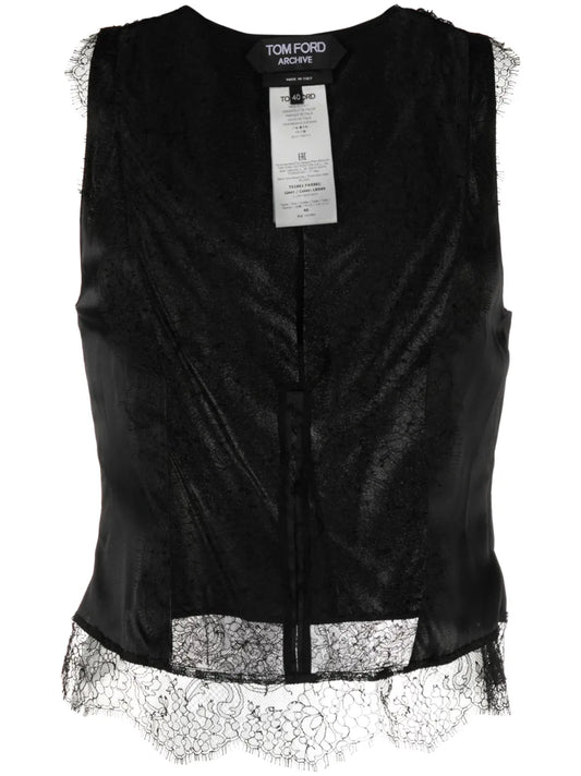 Silk-Satin Lace Camisole Top