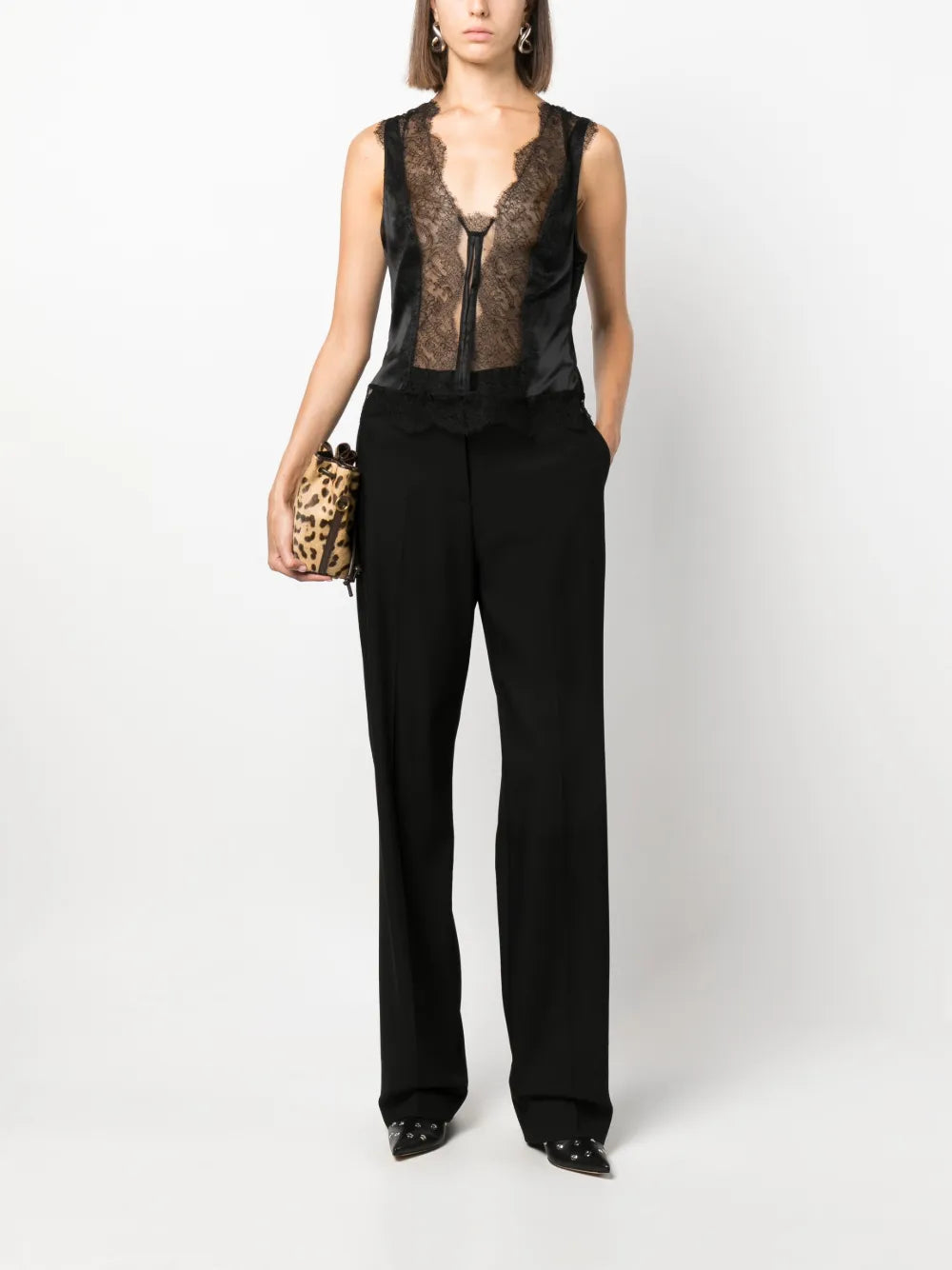 Silk-Satin Lace Camisole Top