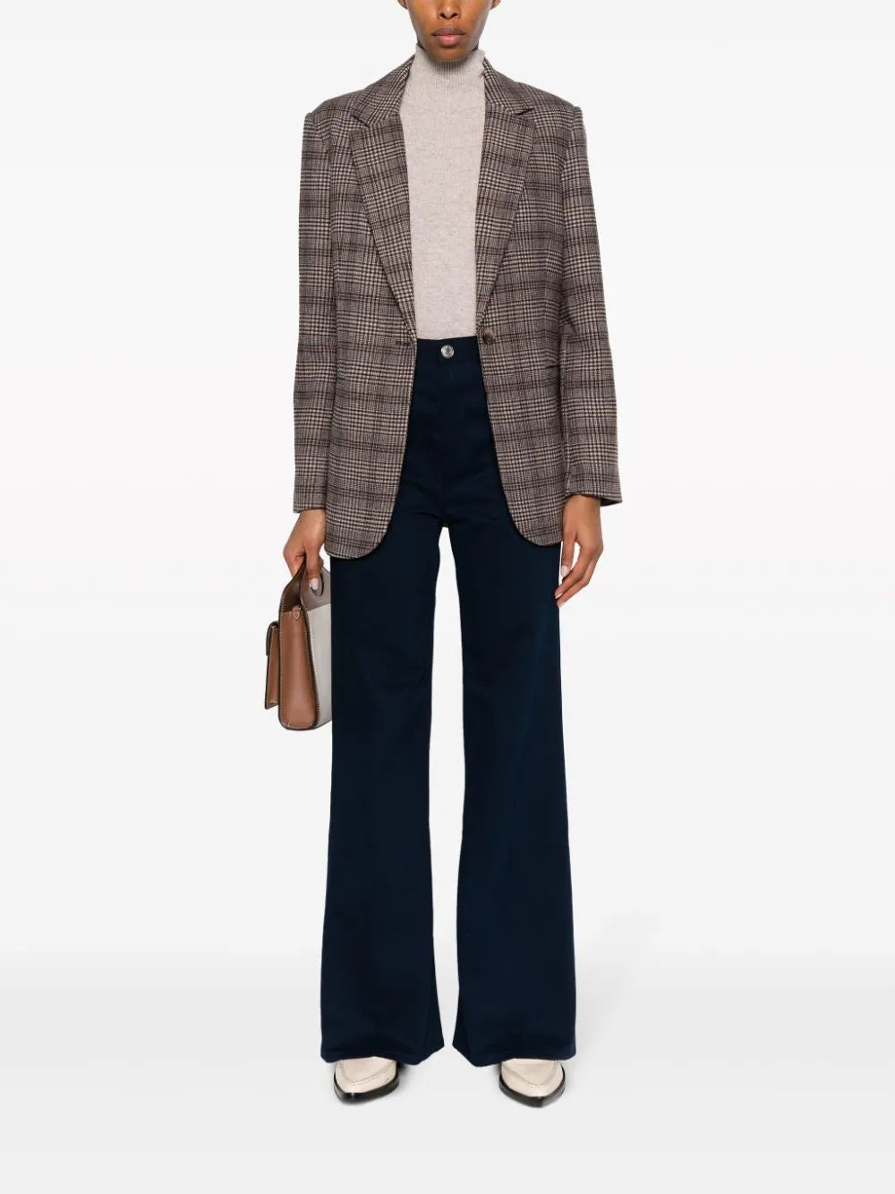 High-Waist Flared Trousers