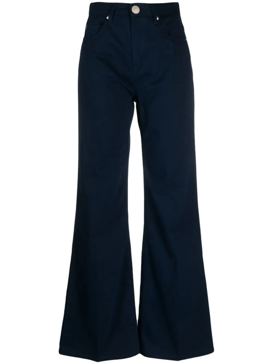 High-Waist Flared Trousers