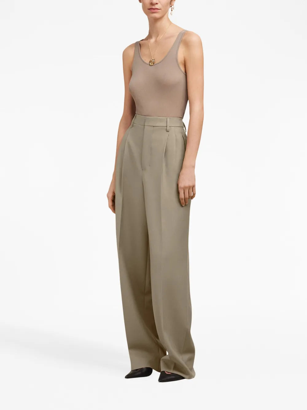 Wide-Leg Tailored Trousers