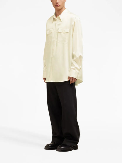 Pointed-Collar Long-Sleeve Shirt