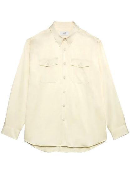 Pointed-Collar Long-Sleeve Shirt