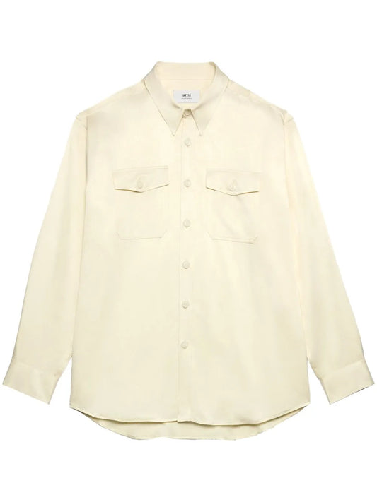 Pointed-Collar Long-Sleeve Shirt
