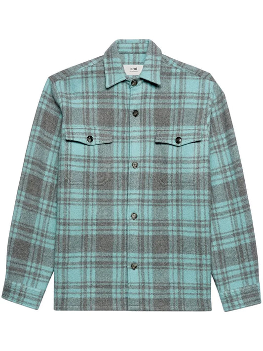 Plaid Wool Shirt Jacket