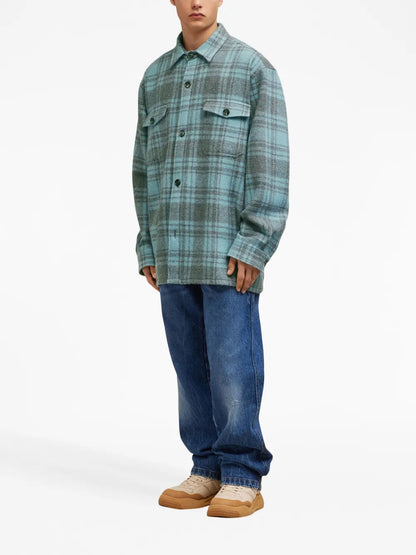 Plaid Wool Shirt Jacket