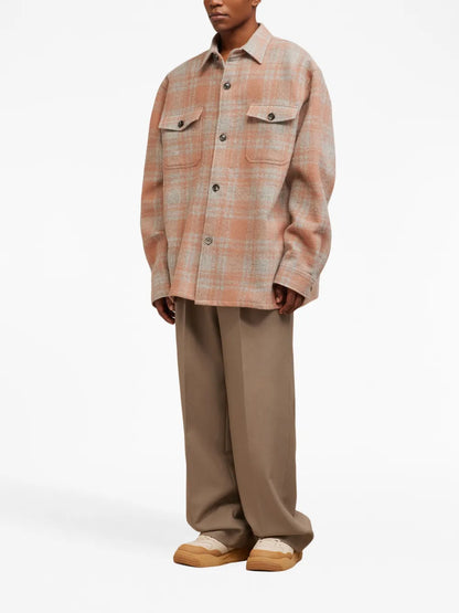 Plaid Wool Shirt Jacket