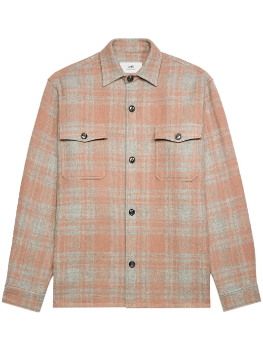 Plaid Wool Shirt Jacket