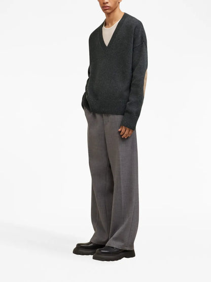 V-Neck Elbow Patches Jumper