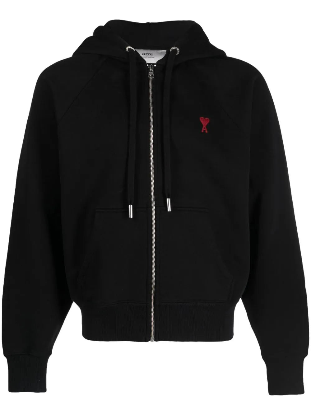 Ami De Coeur-Embroidered Zip-Up Hoodie