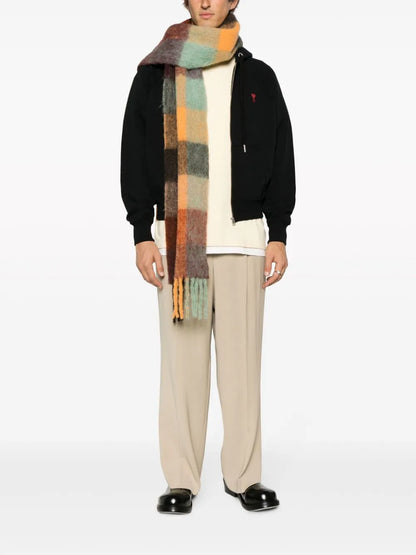 Ami De Coeur-Embroidered Zip-Up Hoodie
