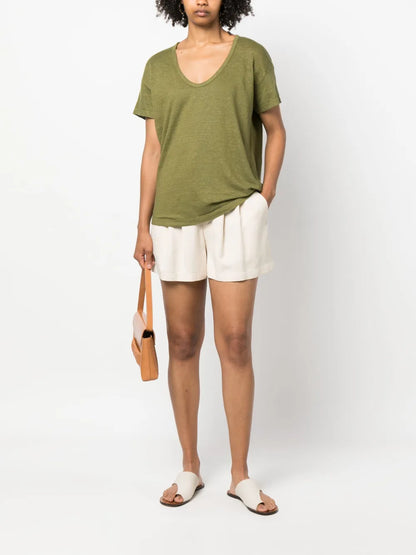 U-Neck Linen T-Shirt