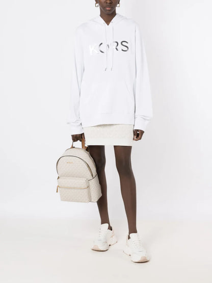 Oversized Metallic-Logo Hoodie