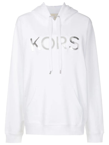 Oversized Metallic-Logo Hoodie