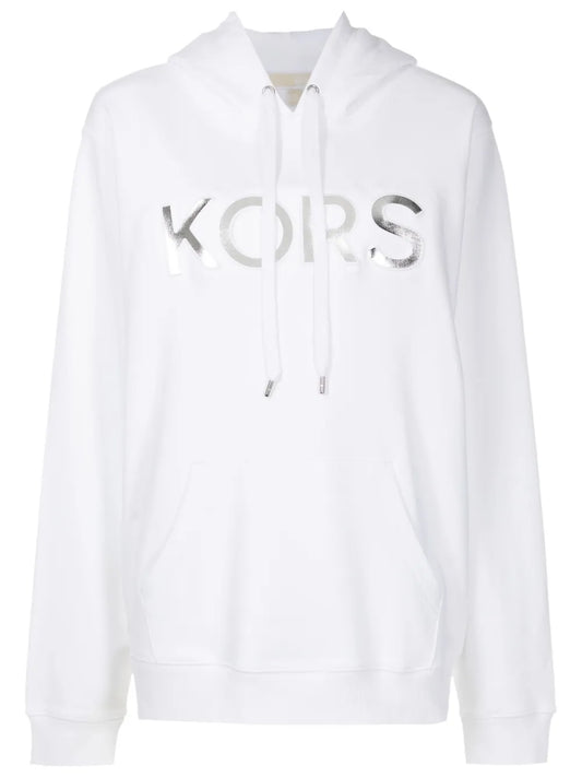 Oversized Metallic-Logo Hoodie