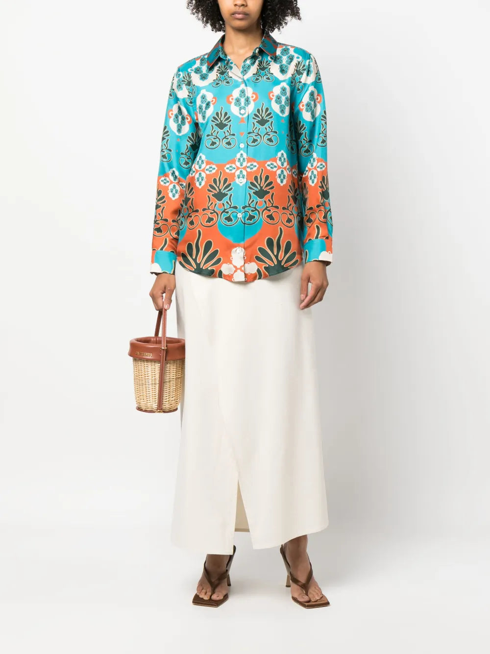 Patterned-Jacquard Silk Shirt