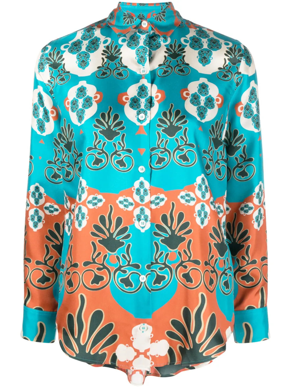 Patterned-Jacquard Silk Shirt