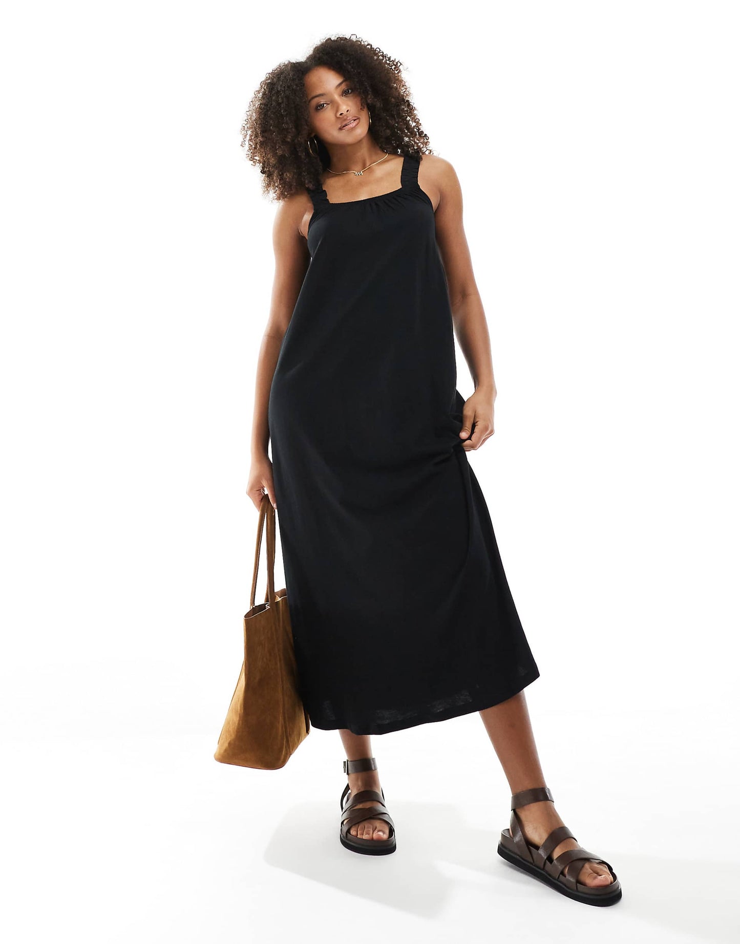 Square Neck Maxi Smock Dress