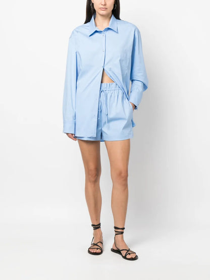 Drawstring Waist Poplin Shorts