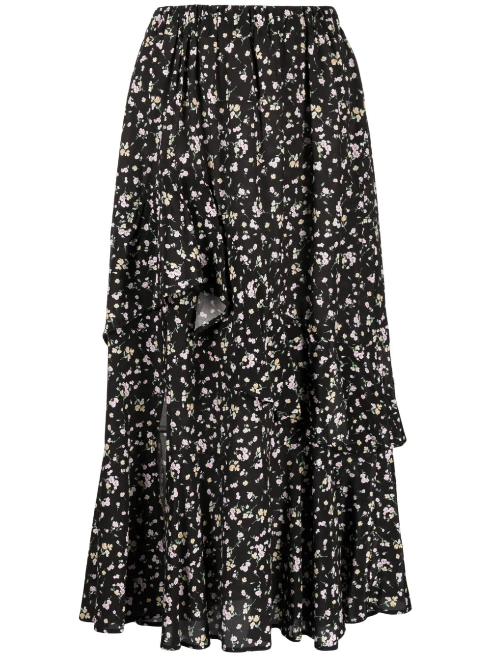 Floral-Print Tiered Skirt