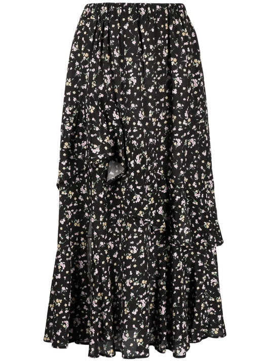 Floral-Print Tiered Skirt