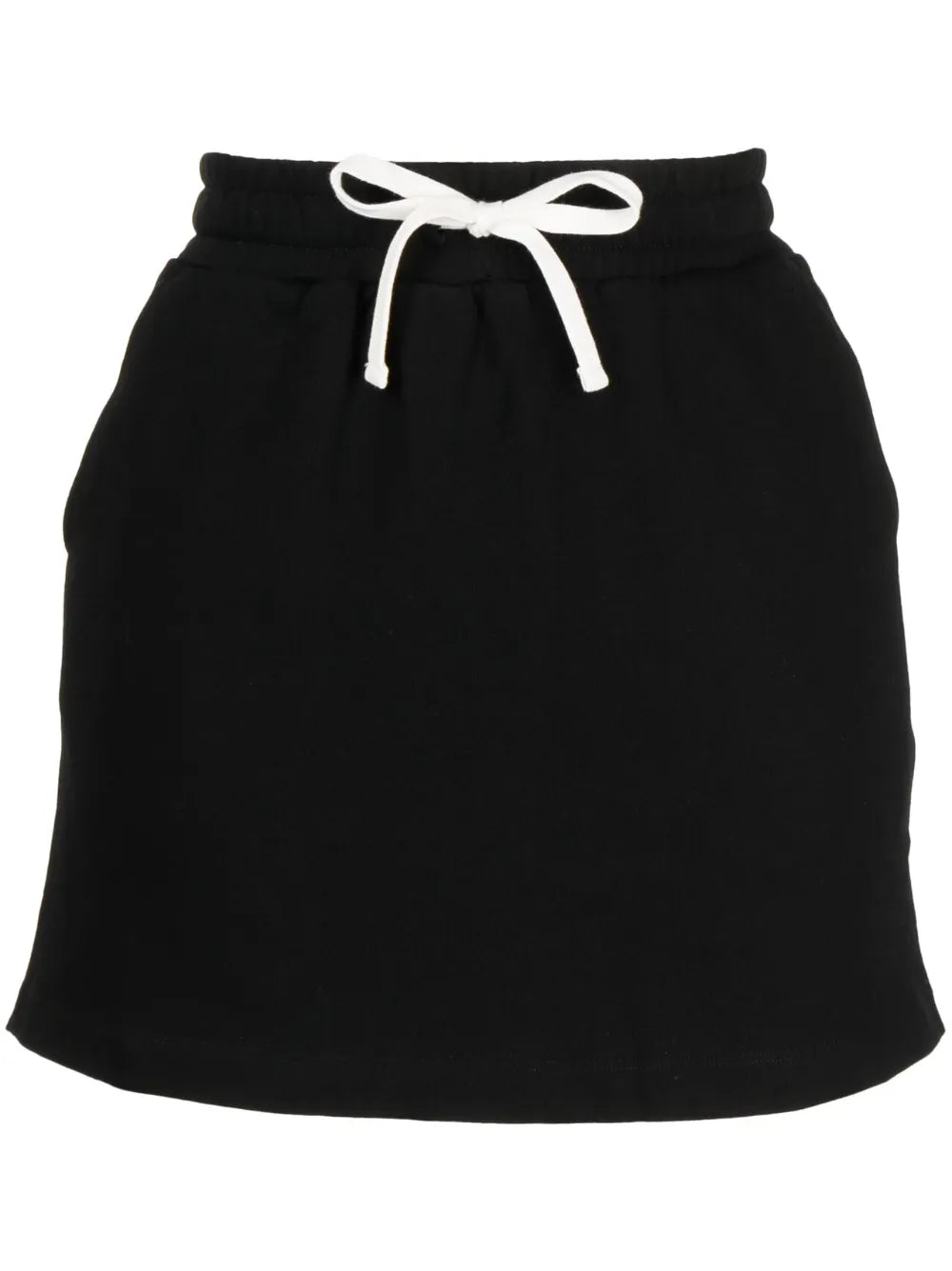 Drawstring Cotton A-Line Skirt