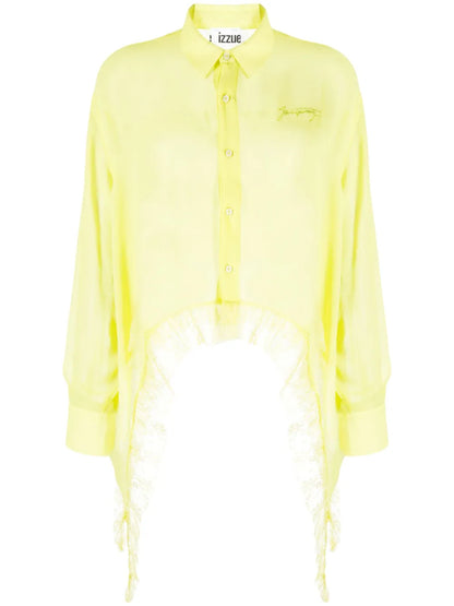 Logo-Print Transparent Blouse
