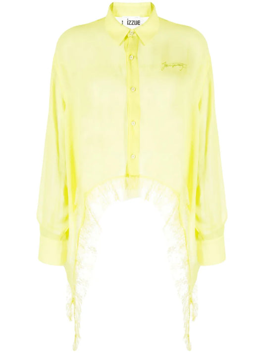 Logo-Print Transparent Blouse