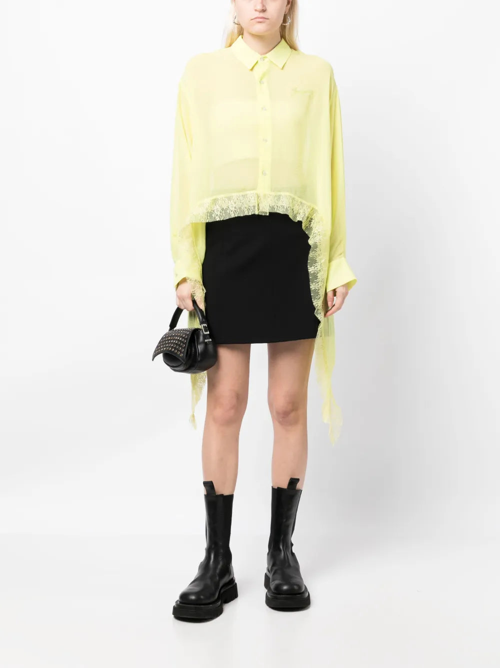 Logo-Print Transparent Blouse