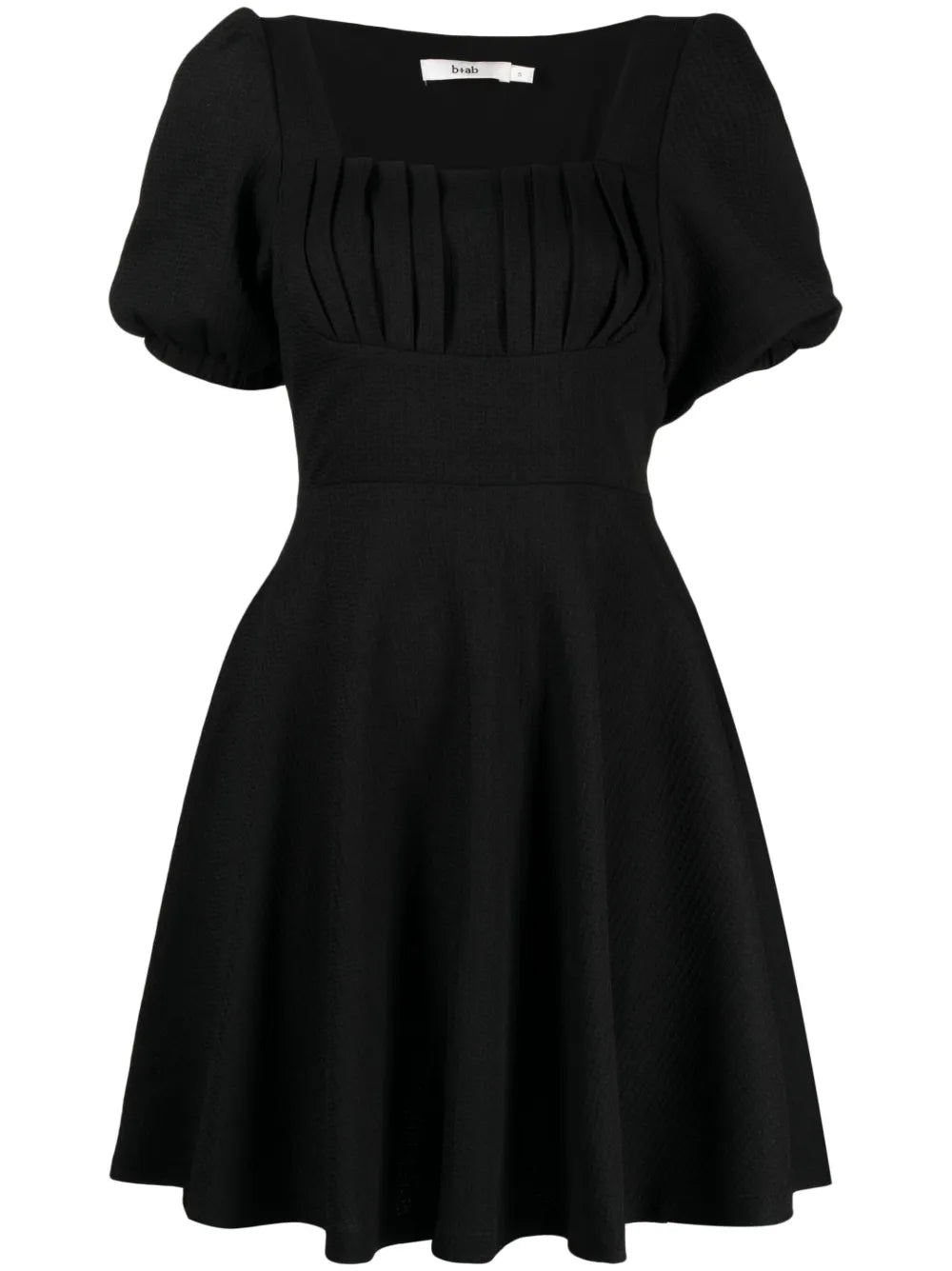 Short-Sleeve Flared Dress