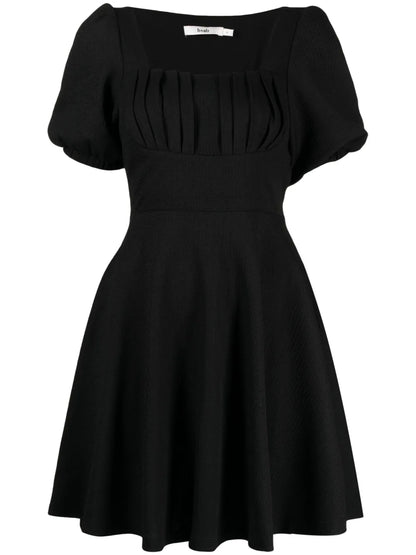 Short-Sleeve Flared Dress