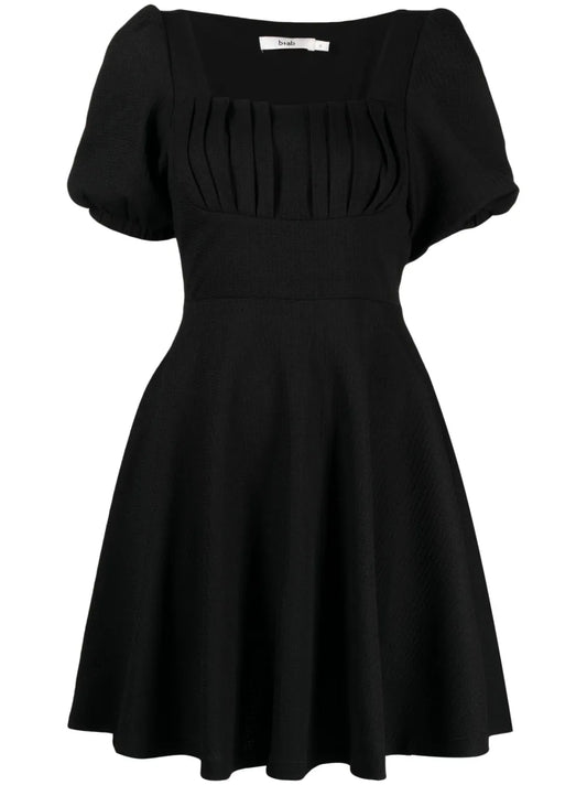 Short-Sleeve Flared Dress