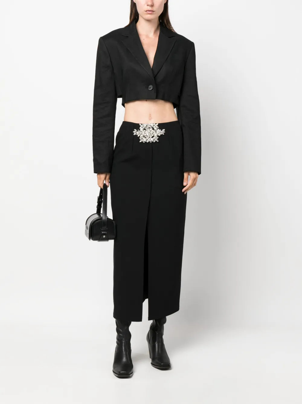 Hera Crystal-Embellished Midi Skirt