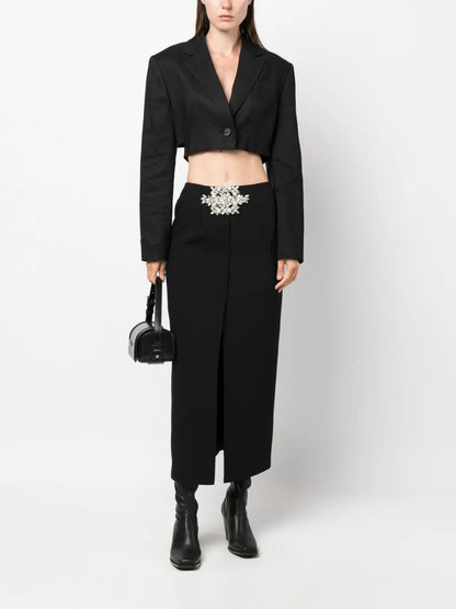 Hera Crystal-Embellished Midi Skirt