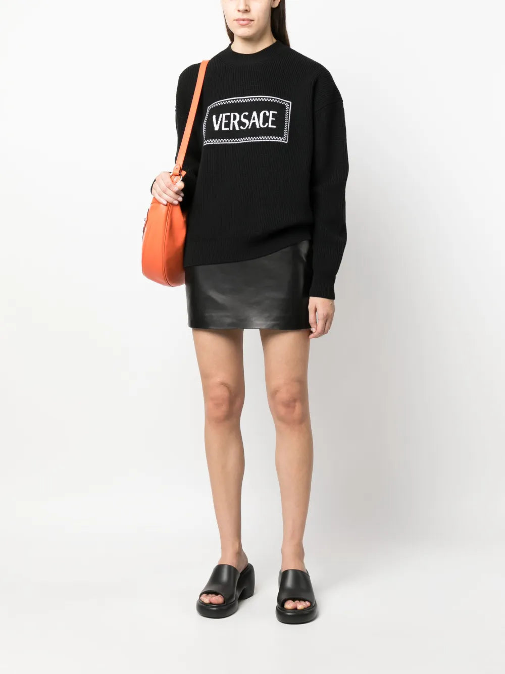 Logo-Intarsia Ribbed Jumper