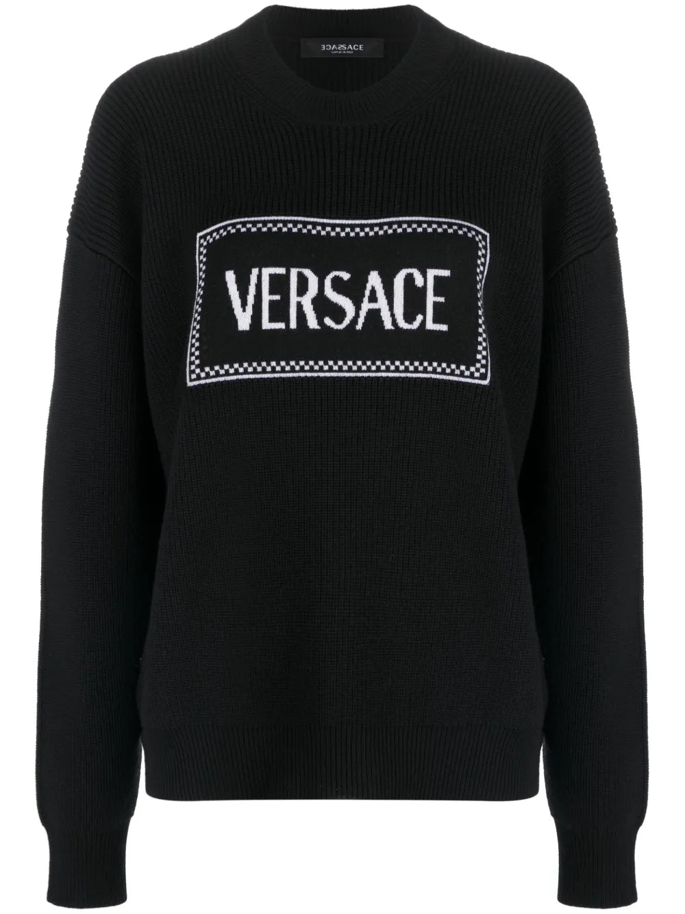 Logo-Intarsia Ribbed Jumper