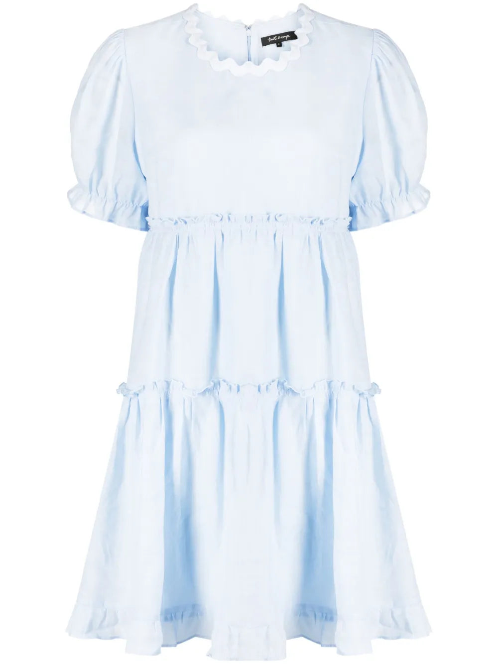Tiered Short-Sleeved Flared Dress