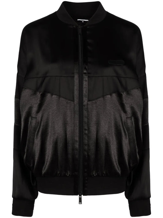 Shine-Effect Bomber Jacket