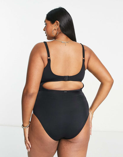 Fuller Bust Underwired Control Swimsuit With Mesh Insert