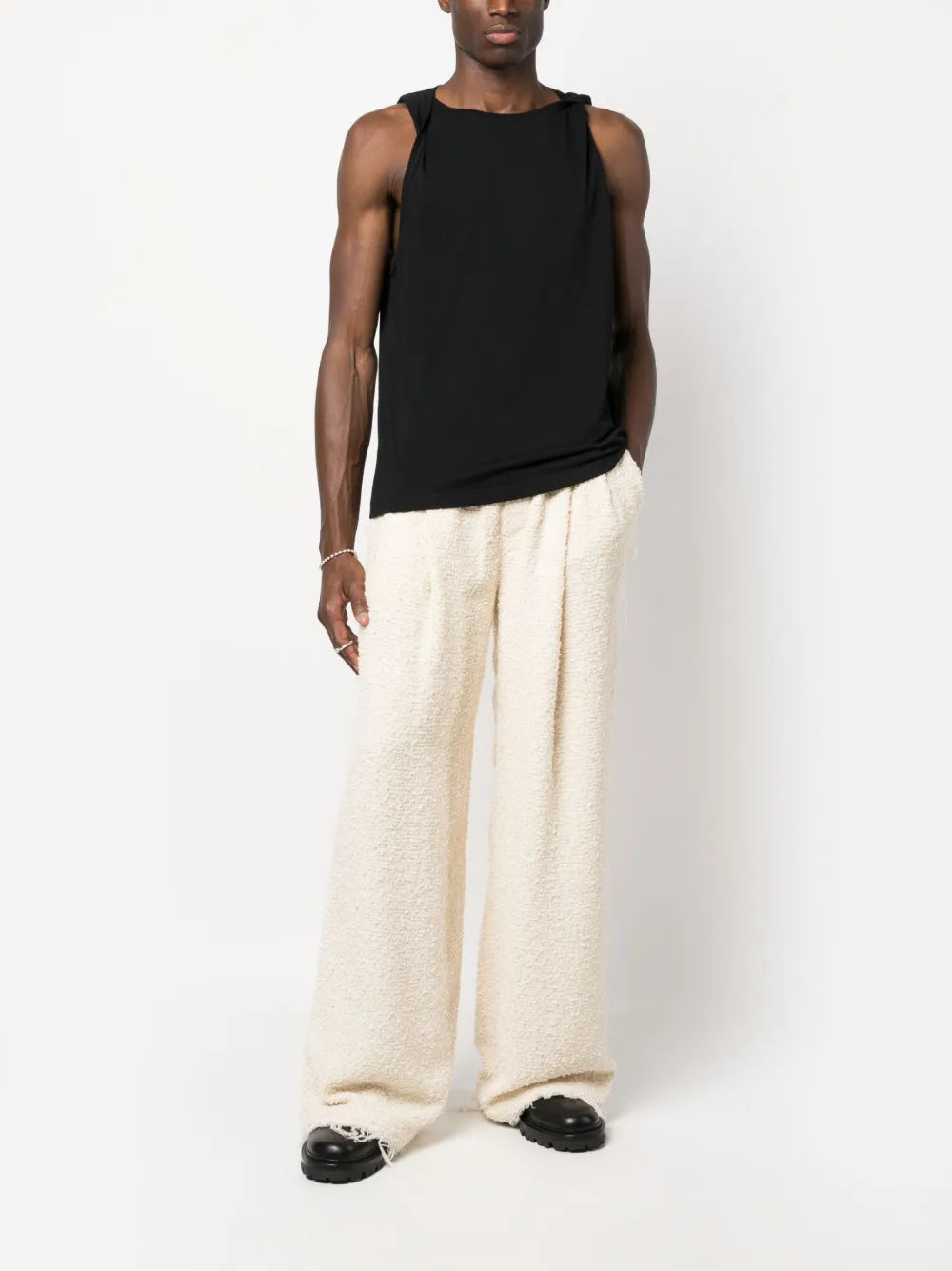 Bouclé Wide-Leg Trousers