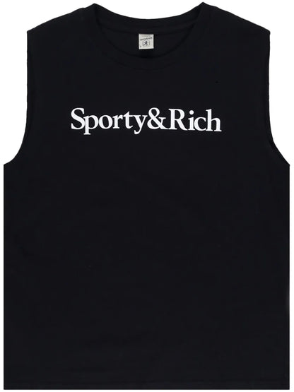 Logo-Print Cotton Tank Top