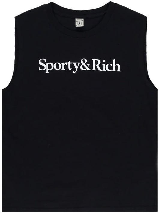 Logo-Print Cotton Tank Top