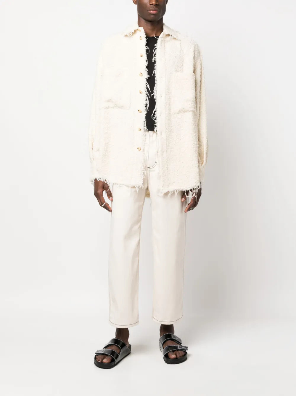Button-Up Bouclé Jacket