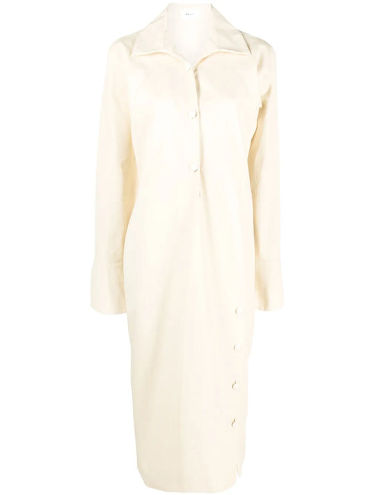 Button-Up Long-Sleeves Dress